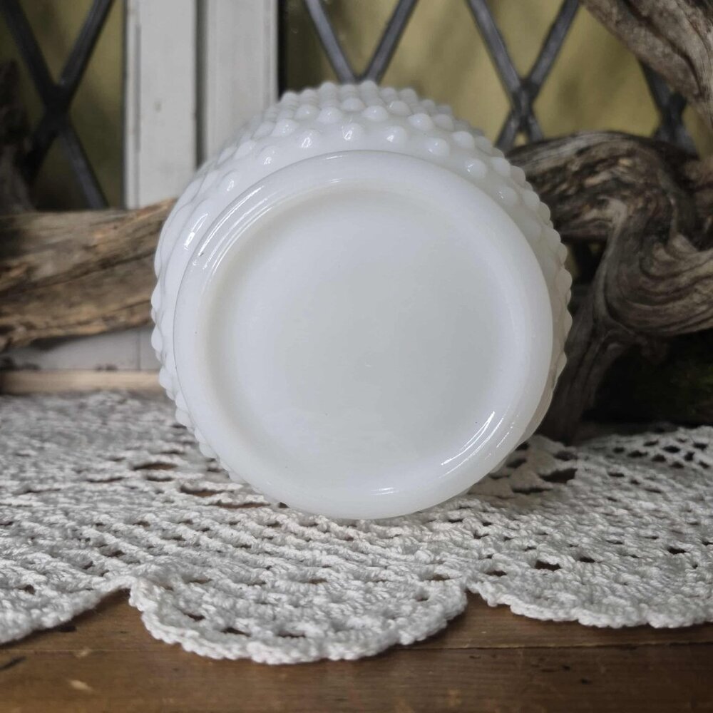 Hobnail Milk Glass Planter 5" - Picture 7 of 7